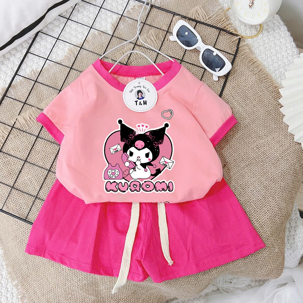 8-40Kg Bộ đồ bé gái in hình HOT TREND chất vải dày mịn thoáng mát được các bé yêu thích BGM25