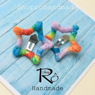 Kẹp tóc mái hình ngôi sao năm cánh cho bé gái 3cm |Cặp tóc trái tim nhiều màu |Shop Rô Handmade