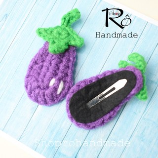 Kẹp tóc trái cà tím đáng yêu cho nữ và bé gái 4.5cm |Đồ kẹp tóc trái cây dễ thương |Shop Rô Handmade