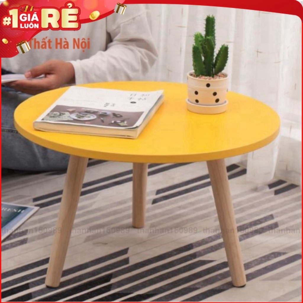 Bàn trà tròn sofa, bàn tròn cafe ngồi bệt chân gỗ tự nhiên tiện ích