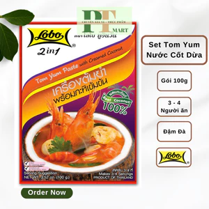 Hộp Tom Yum Nước Cốt Dừa 2 trong 1 hiệu Lobo. Tomyum Creamed Coconut --> Tom Yum hộp giấy 2:1