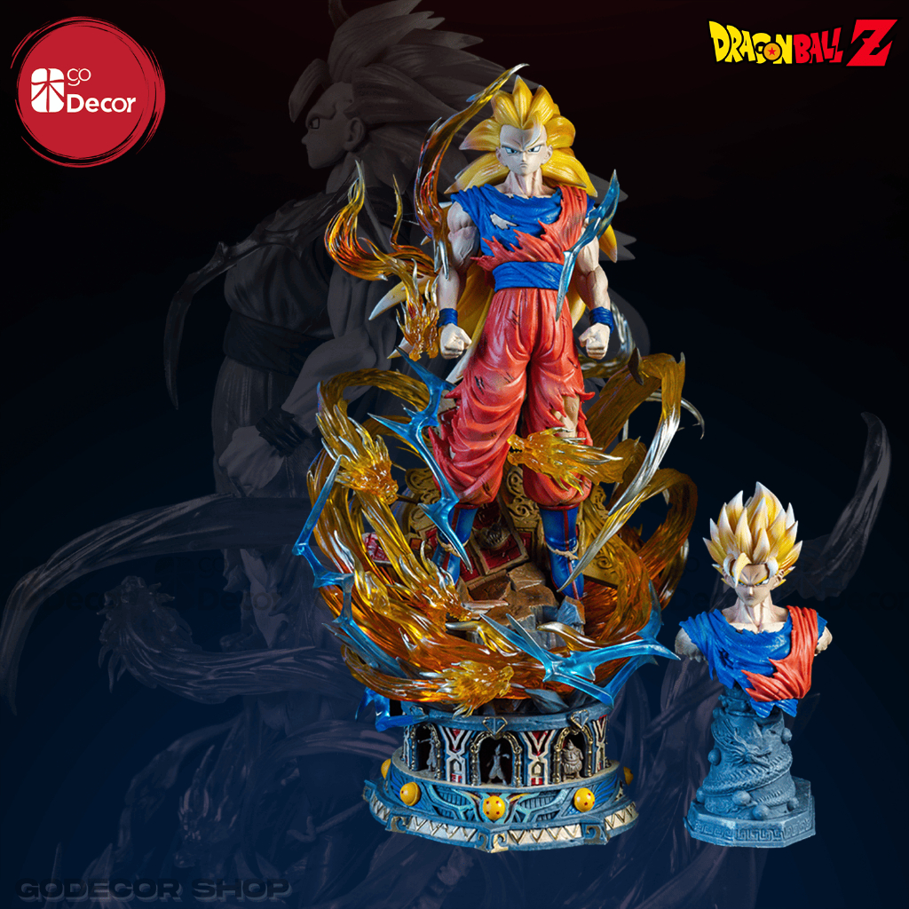 Mô Hình DragonBall SonGoku SSJ3 Base Đẹp 2 Đầu Thay Thế Cao 40cm ...
