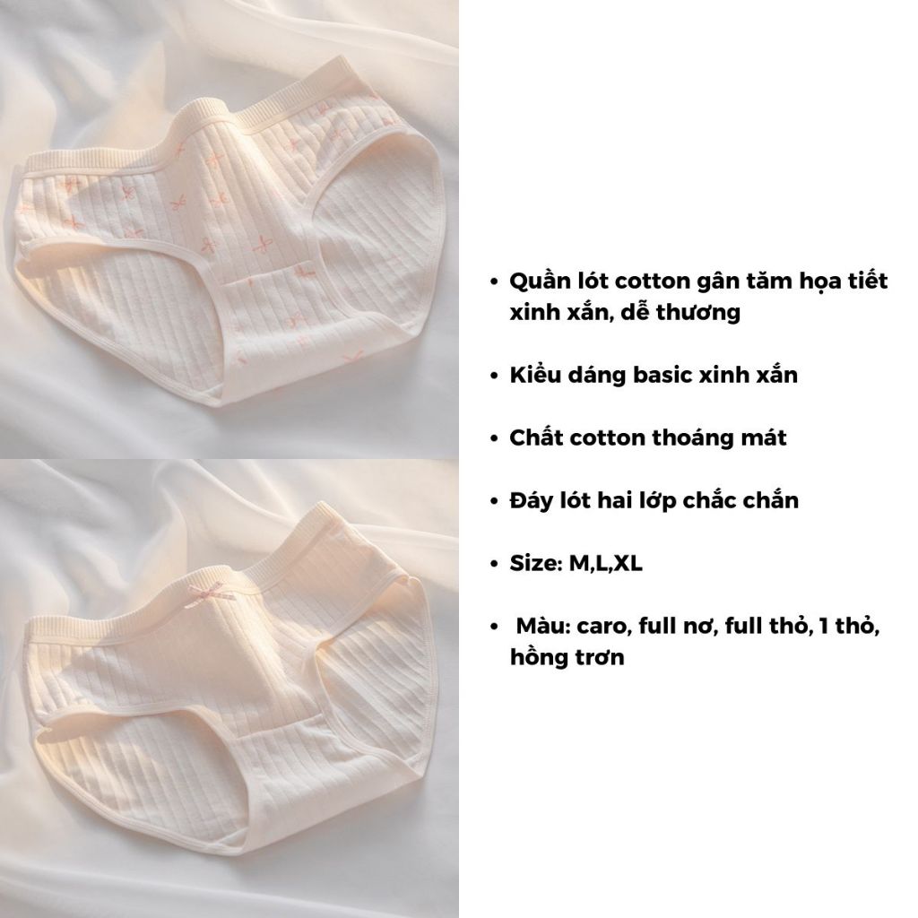 Quần lót nữ cotton gân tăm kháng khuẩn khử mùi, Quần chip nữ cạp vừa tôn dáng gợi cảm LANIXA L566