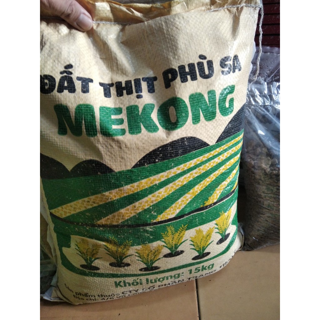 Đất Thịt Phù Sa hữu cơ trồng cây MeKong bao 15kg: Trồng các loại rau, hoa quả sạch, làm vườn - tự nhiên không hóa chất