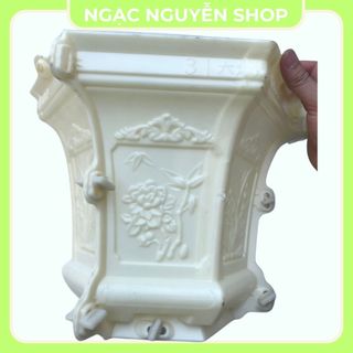 Khuôn chậu cảnh lục giác rộng 31cm kèm chân quỳ nhựa ABS