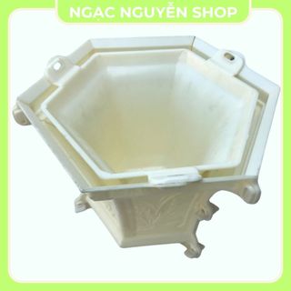 Khuôn chậu cảnh lục giác rộng 31cm kèm chân quỳ nhựa ABS
