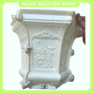 Khuôn chậu cảnh lục giác rộng 31cm kèm chân quỳ nhựa ABS