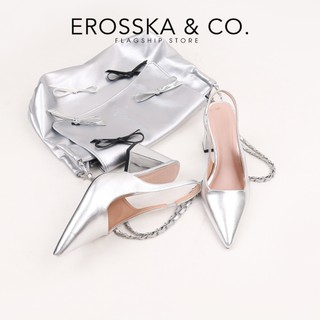 Erosska - Giày cao gót nữ mũi nhọn kiểu dáng thanh lịch sang trọng cao 8cm màu đen - EH045