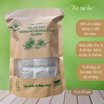 Trà túi lọc đu đủ đực - trinh nữ hoàng cung - xạ đen