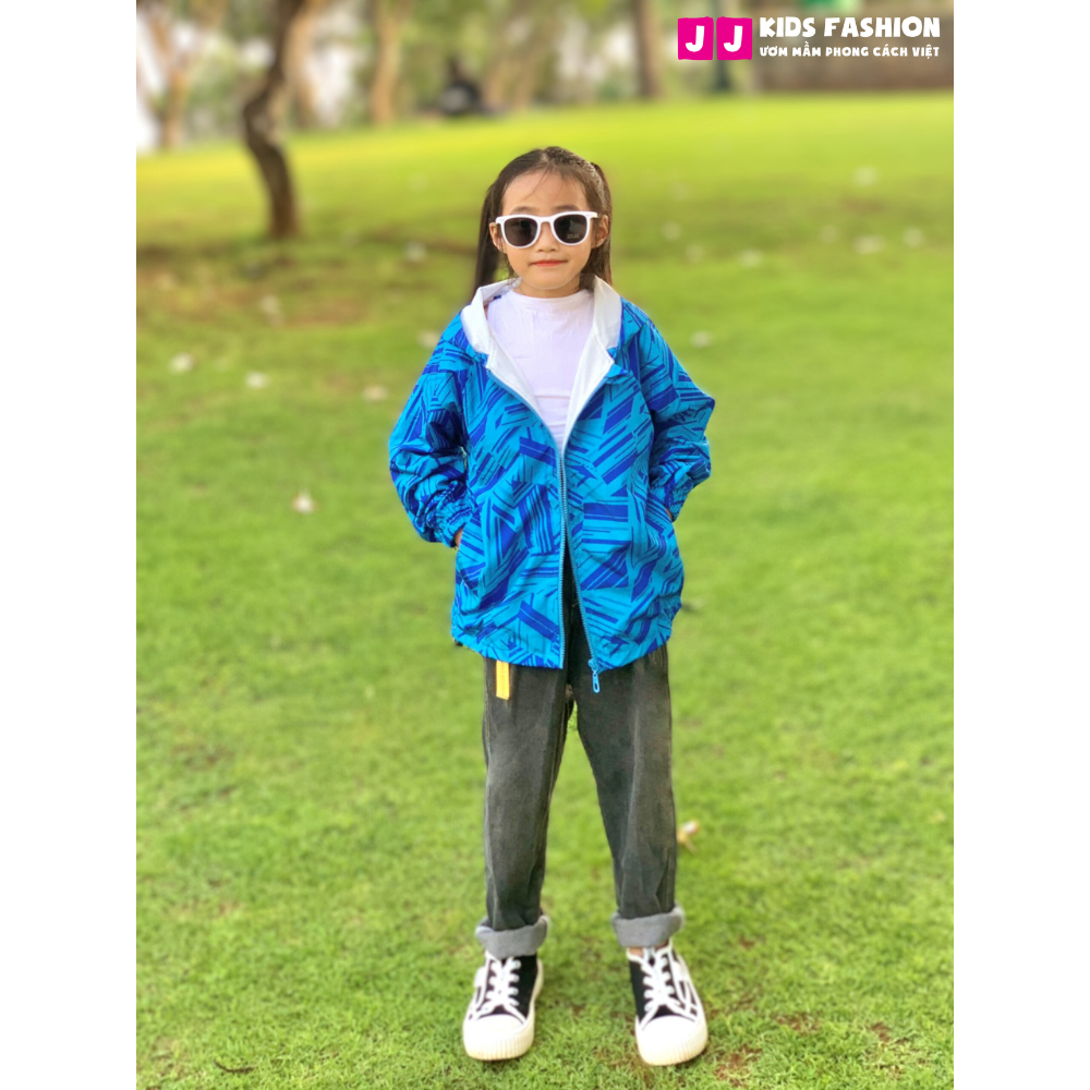 Áo khoác chống nắng cho bé trai bé gái, áo khoác gió chống nước form rộng - JJ Kids