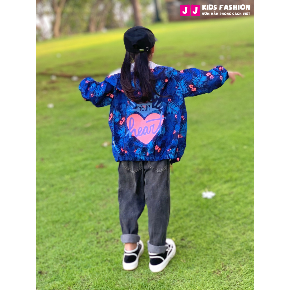 Áo khoác chống nắng cho bé trai bé gái, áo khoác gió chống nước form rộng - JJ Kids