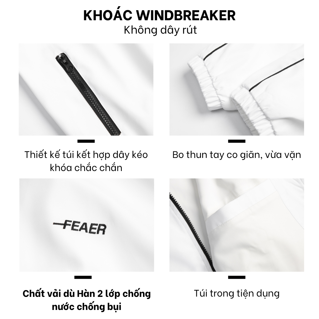 Áo khoác dù Hàn cao cấp WINDBREAKER năng động, trẻ trung - FEAER