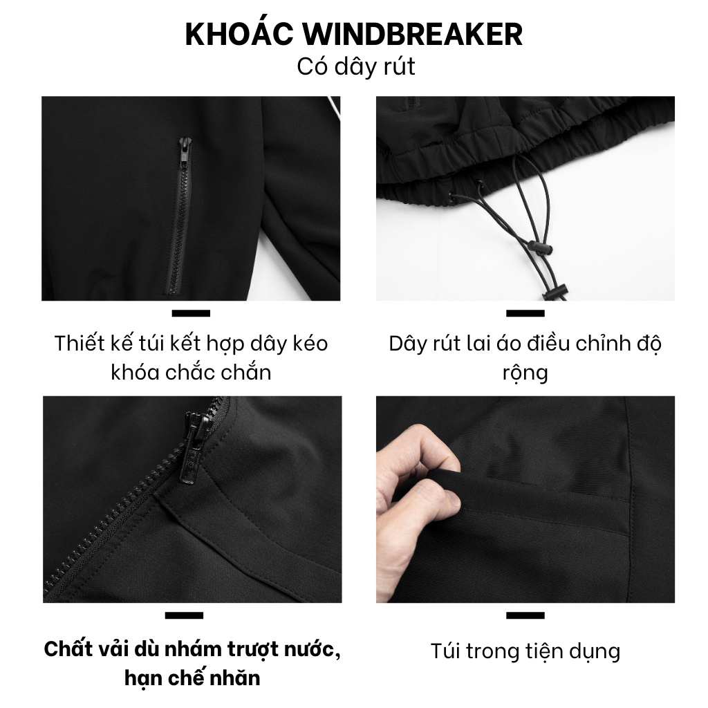 Áo khoác dù Hàn cao cấp WINDBREAKER năng động, trẻ trung - FEAER