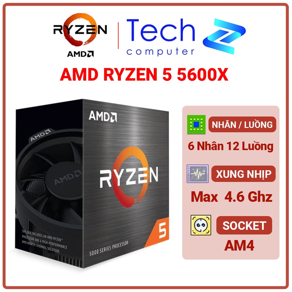 CPU AMD Ryzen 5 5600X Box Chính Hãng Bảo Hành 3 Năm | Shopee Việt Nam
