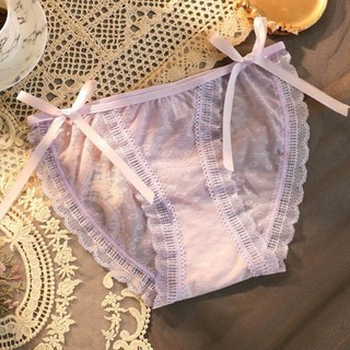 Quần Lót Nữ Ren Lưới Mềm Đính Nơ 2 Bên Hông Sexy Quyến Rũ Hot MÃ 2245