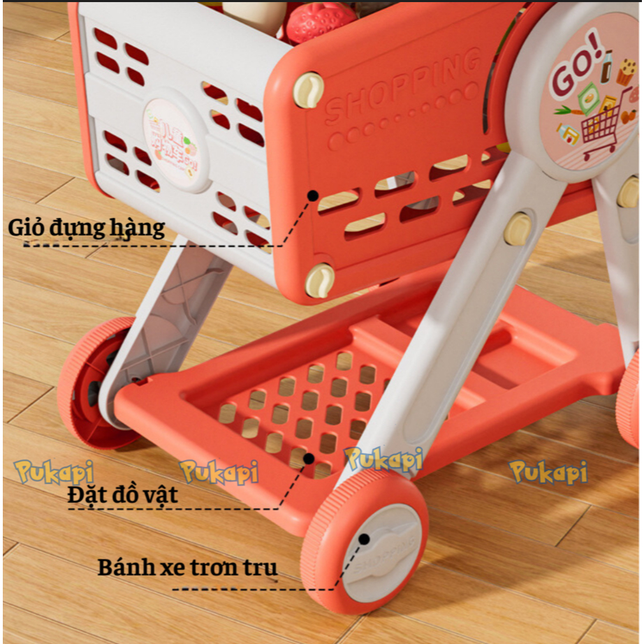 Đồ Chơi Xe Đẩy Siêu Thị Mua Sắm Trái Cây Đồ Chơi Nấu Ăn Nhà Bếp Bán Hàng Siêu Thị Hoa Quả Cho Bé- Đồ Chơi Cho Bé PUKAPI