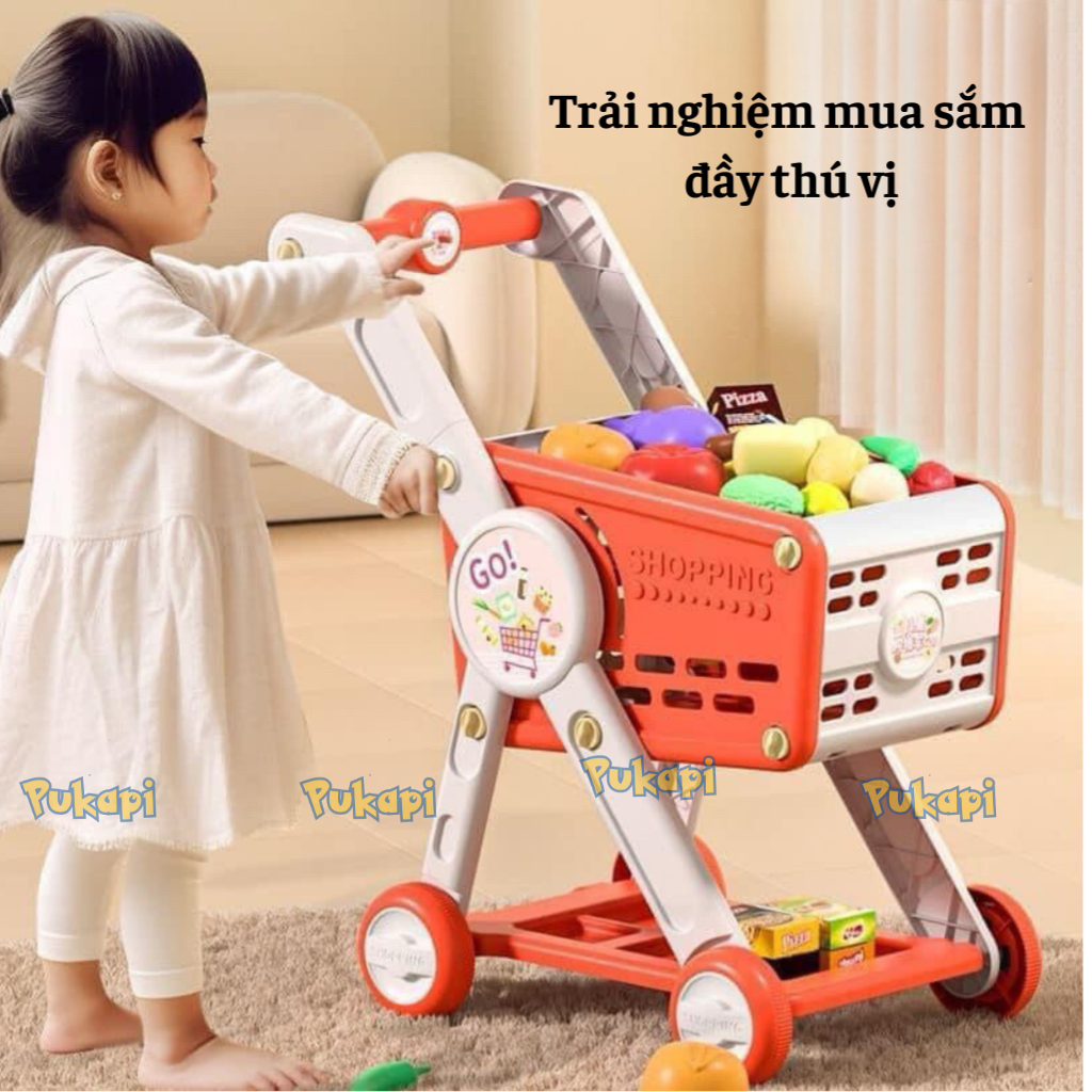 Đồ Chơi Xe Đẩy Siêu Thị Mua Sắm Trái Cây Đồ Chơi Nấu Ăn Nhà Bếp Bán Hàng Siêu Thị Hoa Quả Cho Bé- Đồ Chơi Cho Bé PUKAPI