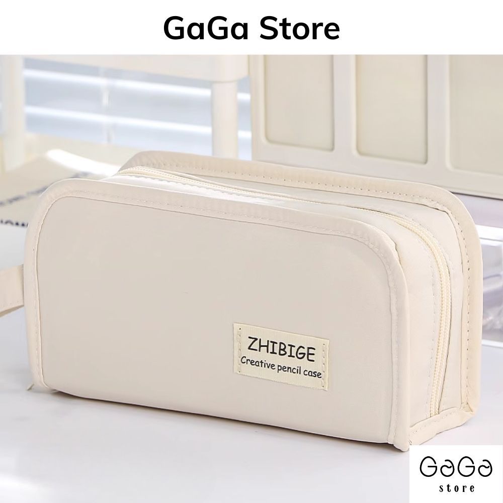 Túi đựng bút , túi để đồ trang điểm nhiều ngăn dung tích lớn phong cách basic ulzzang dành cho học sinh PKV046 gagastore