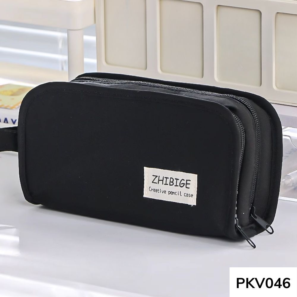 Túi đựng bút , túi để đồ trang điểm nhiều ngăn dung tích lớn phong cách basic ulzzang dành cho học sinh PKV046 gagastore