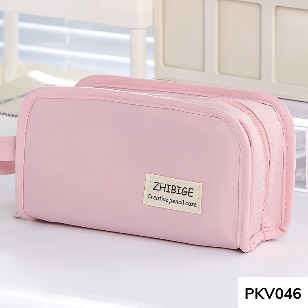 Túi đựng bút , túi để đồ trang điểm nhiều ngăn dung tích lớn phong cách basic ulzzang dành cho học sinh PKV046 gagastore