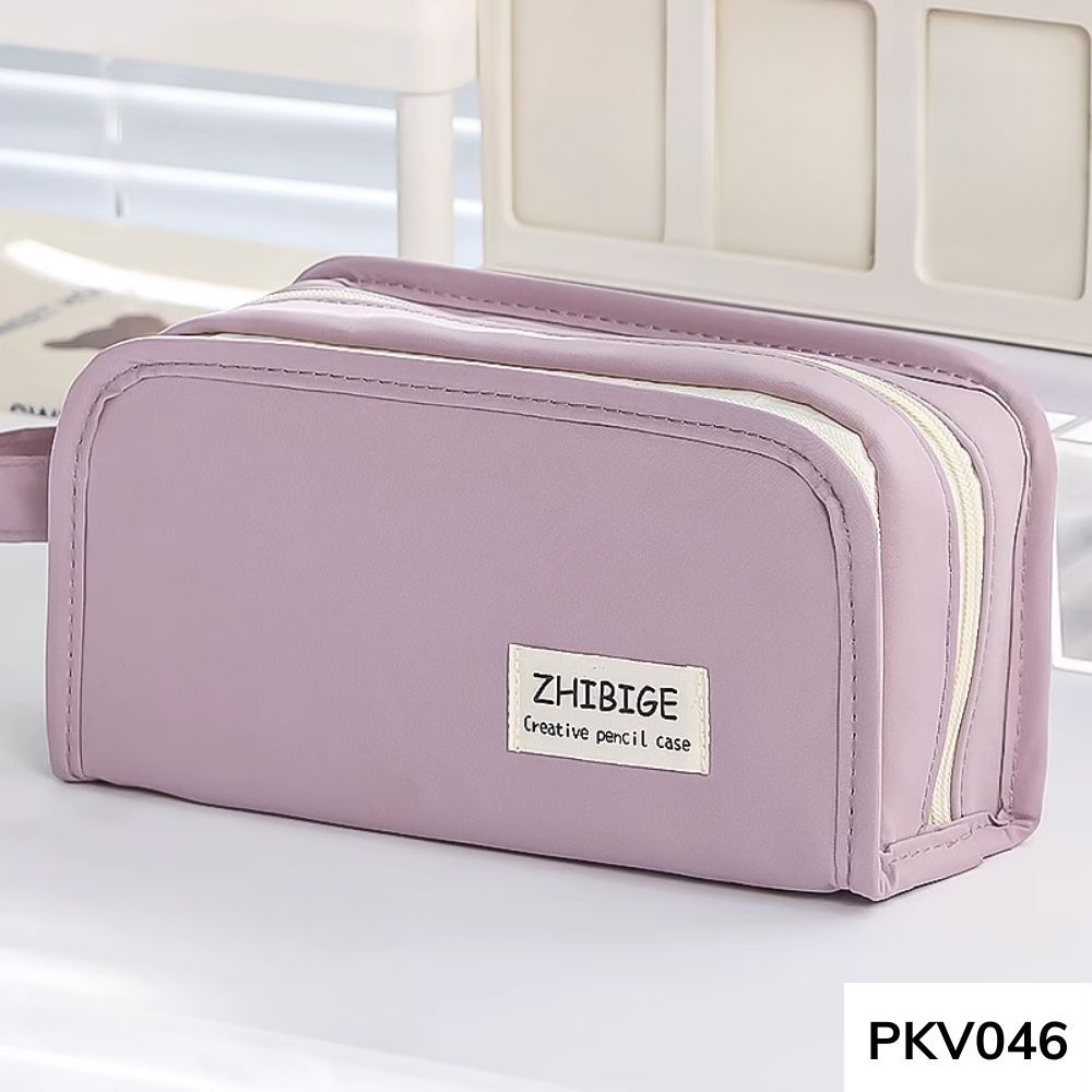 Túi đựng bút , túi để đồ trang điểm nhiều ngăn dung tích lớn phong cách basic ulzzang dành cho học sinh PKV046 gagastore
