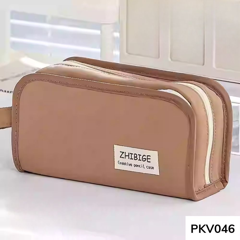 Túi đựng bút , túi để đồ trang điểm nhiều ngăn dung tích lớn phong cách basic ulzzang dành cho học sinh PKV046 gagastore