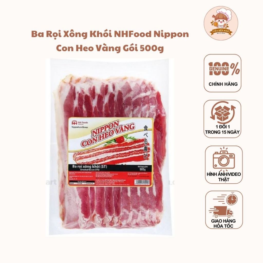 Ba rọi xông khói Con Heo Vàng NHFood Nippon 500gram | Shopee Việt Nam