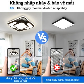 Đèn trần trang trí phong cách hiện đại cho phòng khách Đèn 3 chế độ màu đèn kèm điều khiển từ xa