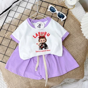 Bộ đồ bé gái quần ALIBABA in hình 3D HOT TREND chất vải mềm mịn thoáng mát được các bé yêu thích BGALI04