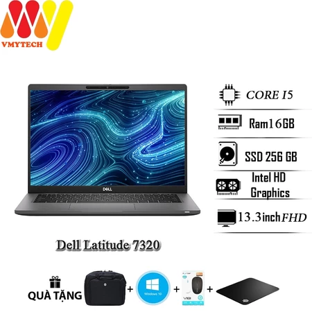 Laptop Dell Latitude 7320, Core i5-1135G7, Ram 16GB, SSD 256 M2, 13.3inch Full HD, kèm bộ quà tặng