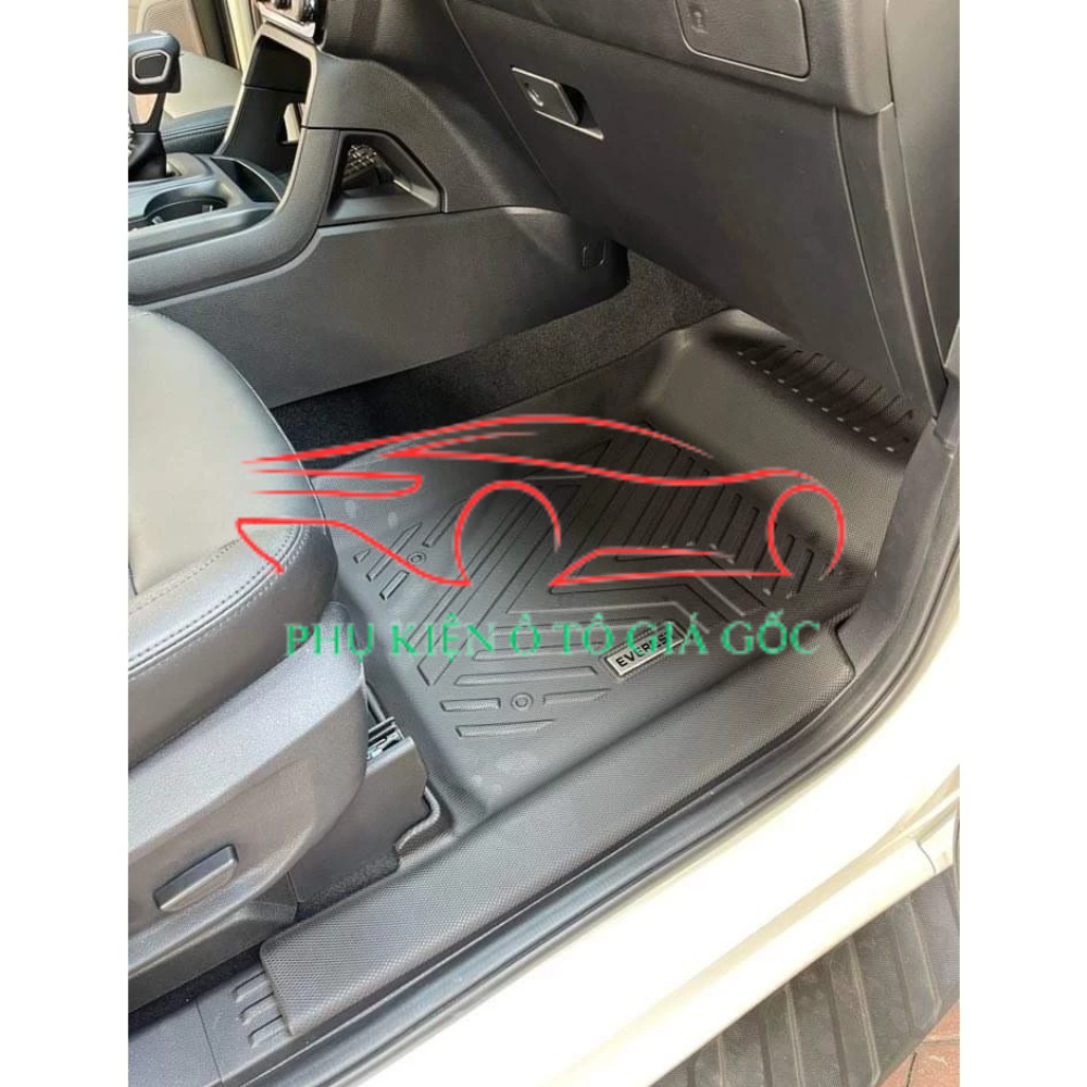 Thảm lót sàn NHỰA 5D TRÀN VIỀN xe Ford Everest 2017 - 2025 Thảm NHỰA TPE 5D đúc nguyên khối theo xe - 3 hàng