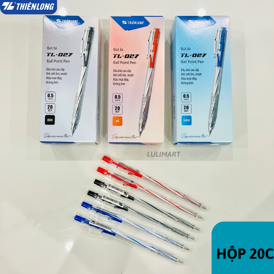 Hộp 20 Chiếc Bút Bi Thiên Long TL 027 Nét Nhỏ 0.5mm | Shopee Việt Nam