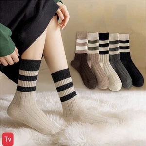 Tất Nữ - Set 10 Đôi Tất vớ nữ Cổ Cao Kiểu Dáng 3 Sọc Ngang Thấm Hút Mồ Hôi Thoáng Mát (Tuyển )