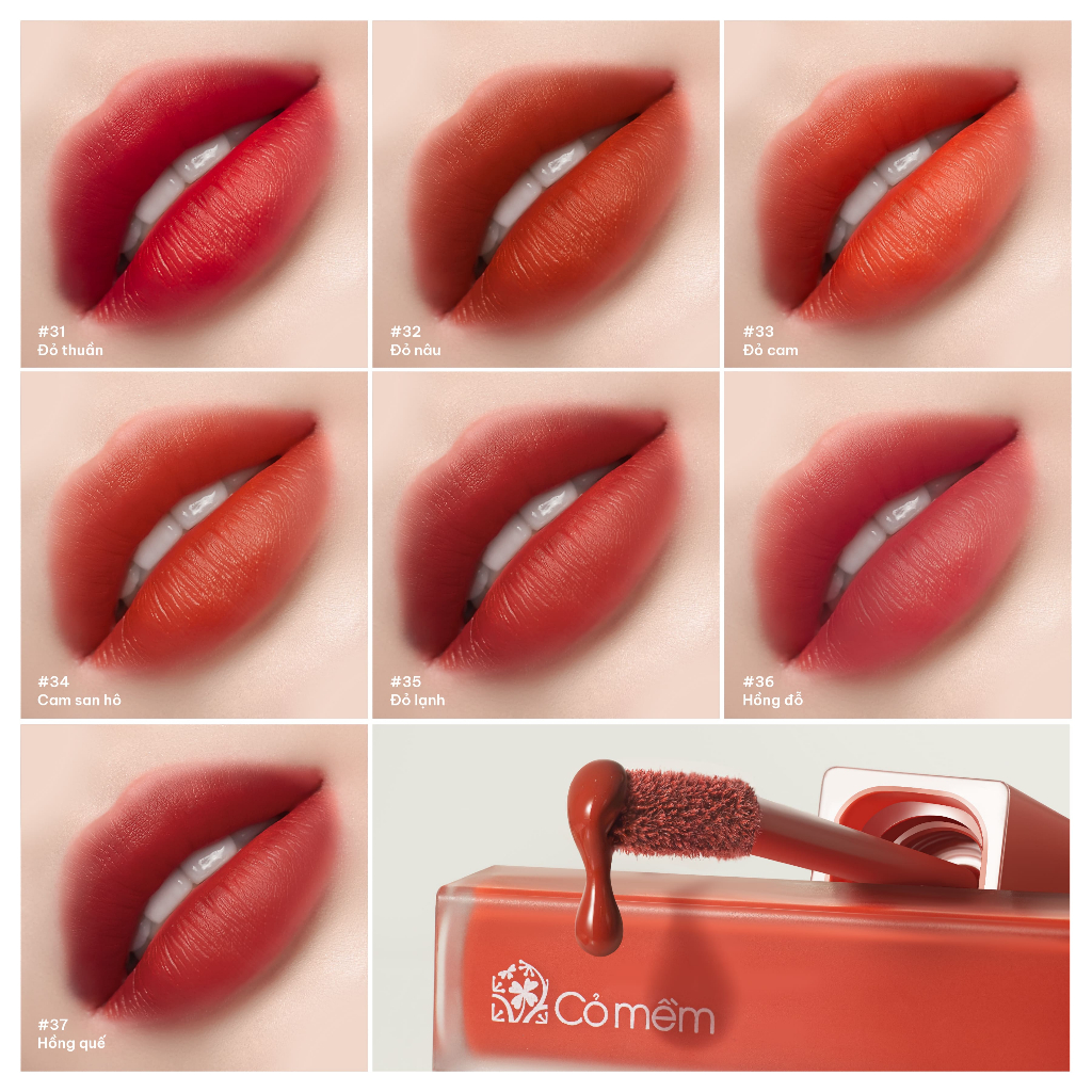 Ảnh Son Kem Nhung Lì Mượt Không Silicone Cỏ Mềm Bền Màu An Toàn Từ Thiên Nhiên 5g 1