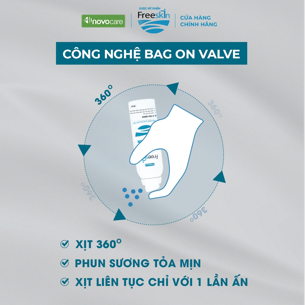 Ảnh Xịt mụn lưng, viêm nang lông, dày sừng nang lông, viêm da Novocare - Freeskin, sạch mụn, mờ thâm, sáng da 80ml 3