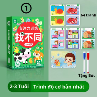 Đồ Chơi Giáo Dục Sách Tìm Điểm Khác Biệt Giữa 2 Bức Ảnh Cho Bé 2-8 Tuổi, Tặng Bút Xoá Rèn Luyện Tư Duy Và Sự Tập Trung