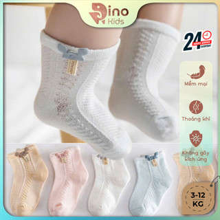 Tất lưới điều hòa bé trai, bé gái 3-12kg. Tất lưới trơn nhiệt cho bé. Dino Kids