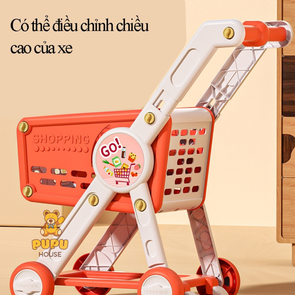 Đồ Chơi Xe Đẩy Siêu Thị Thông Minh CAO 54CM Đồ Chơi Bán Hàng Đồ Chơi Đi Mua Sắm Đồ Chơi Nấu Ăn Nhà Bếp  - PUPU HOUSE