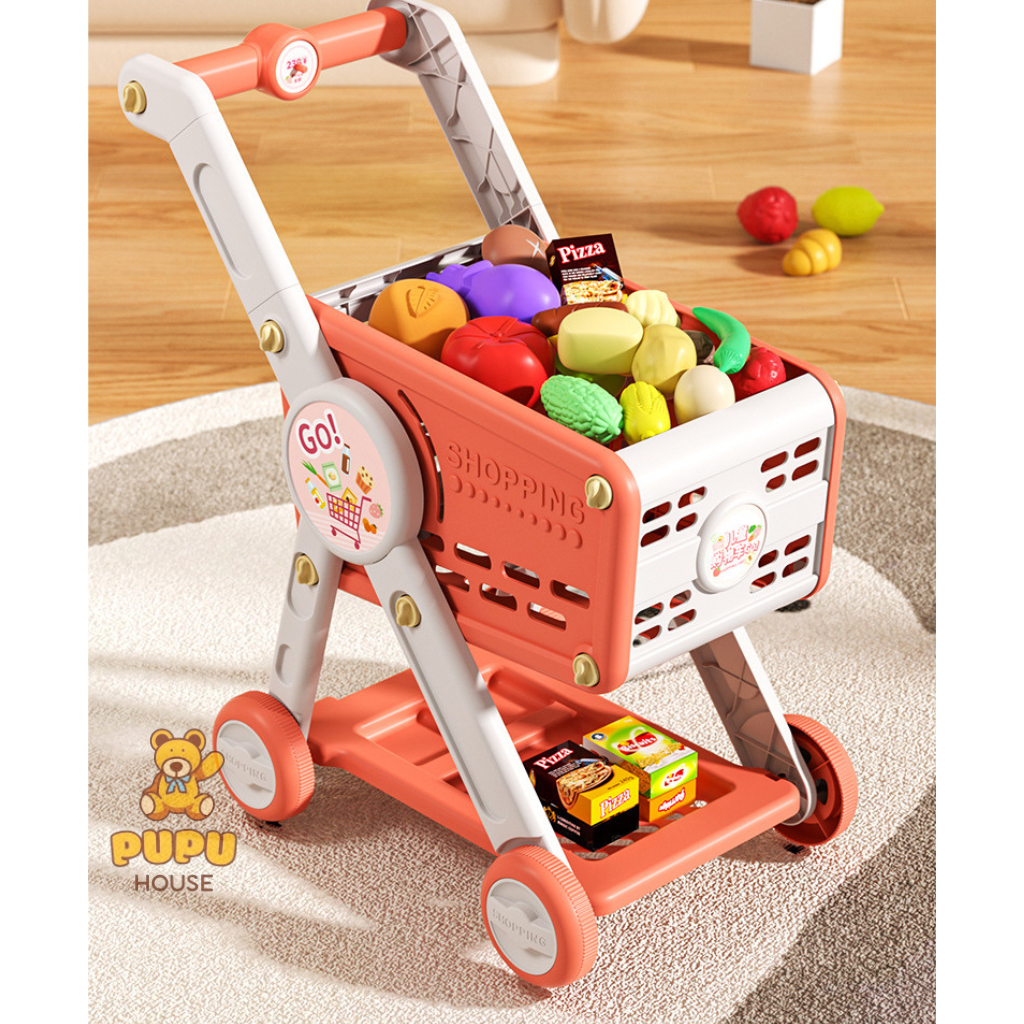 Đồ Chơi Xe Đẩy Siêu Thị Thông Minh CAO 54CM Đồ Chơi Bán Hàng Đồ Chơi Đi Mua Sắm Đồ Chơi Nấu Ăn Nhà Bếp  - PUPU HOUSE