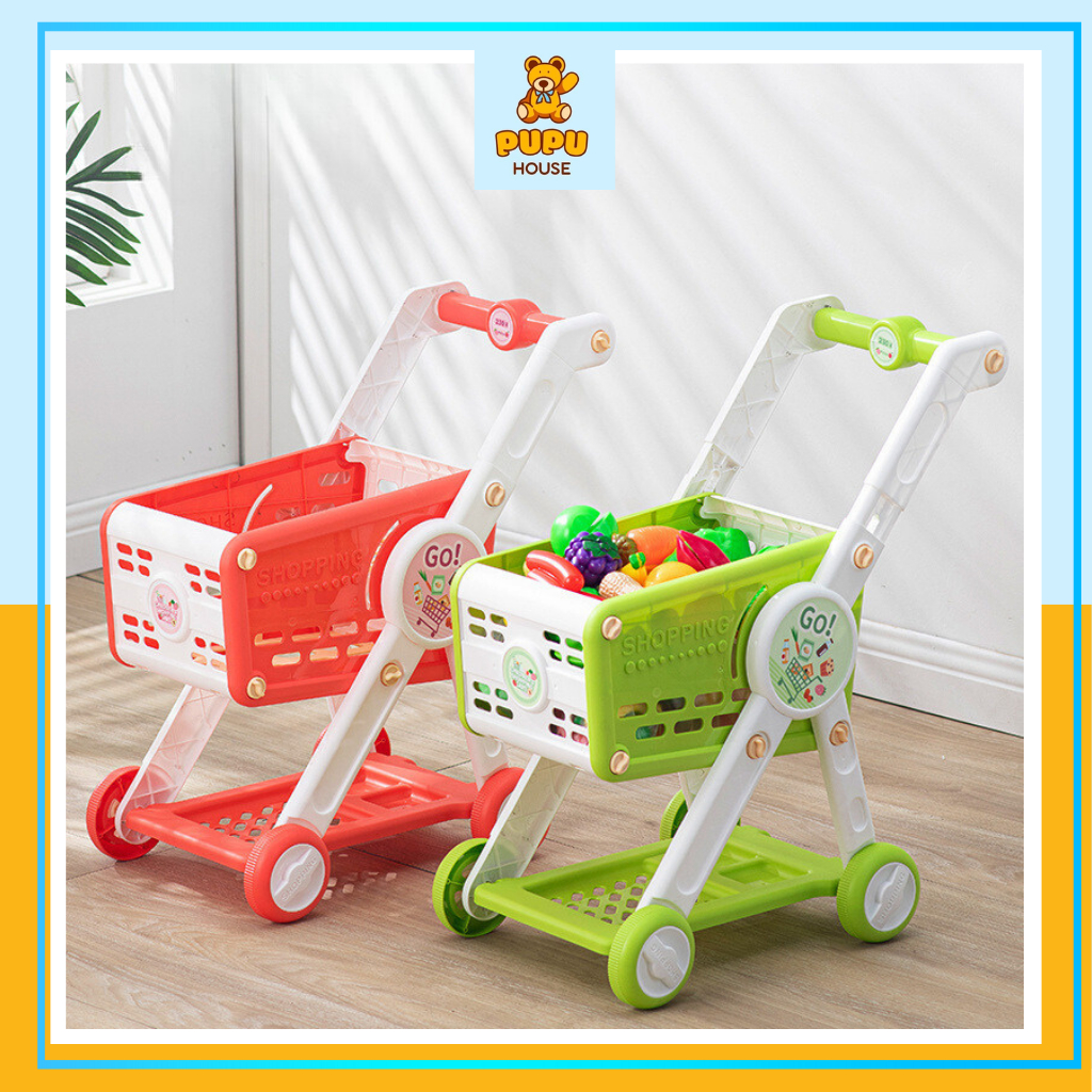 Đồ Chơi Xe Đẩy Siêu Thị Thông Minh CAO 54CM Đồ Chơi Bán Hàng Đồ Chơi Đi Mua Sắm Đồ Chơi Nấu Ăn Nhà Bếp  - PUPU HOUSE