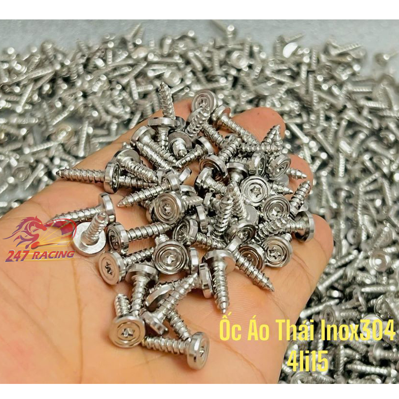 10 Ốc Áo mẫu THÁI Inox304 V3 4li15 gắn dàn áo xe máy Wave Dream Winner Sonic Rsx Airblade SH Vario....