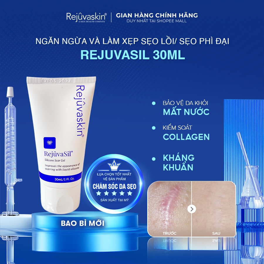 Ảnh Gel Xóa Sẹo Lồi / Phì Đại REJUVASKIN Scar Rejuvasil 30ml 3