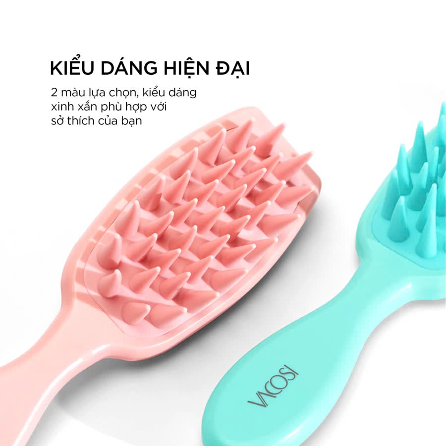 Lược Gội & Massage Đầu Răng Silicone Có Tay Cầm VACOSI MASSAGE & SHAMPOO COMB - C21