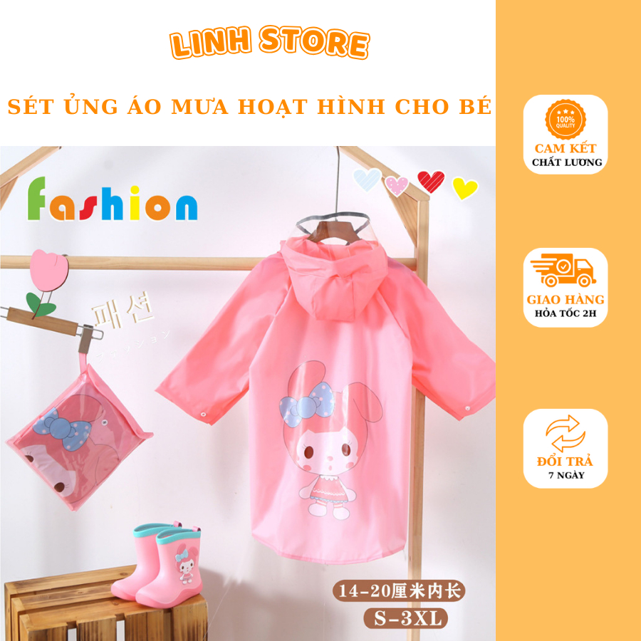 ÁO MƯA  CHO BÉ,ÁO MƯA HOẠT HÌNH KOROMI CHO BÉ (ko kèm ủng)