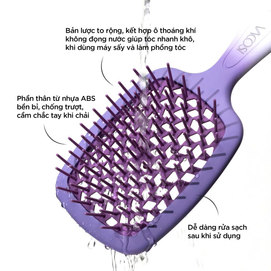 Lược Lưới Massage & Gỡ Rối Tóc Ướt VACOSI HOLLOW OUT PADDLE DETANGLER - C20