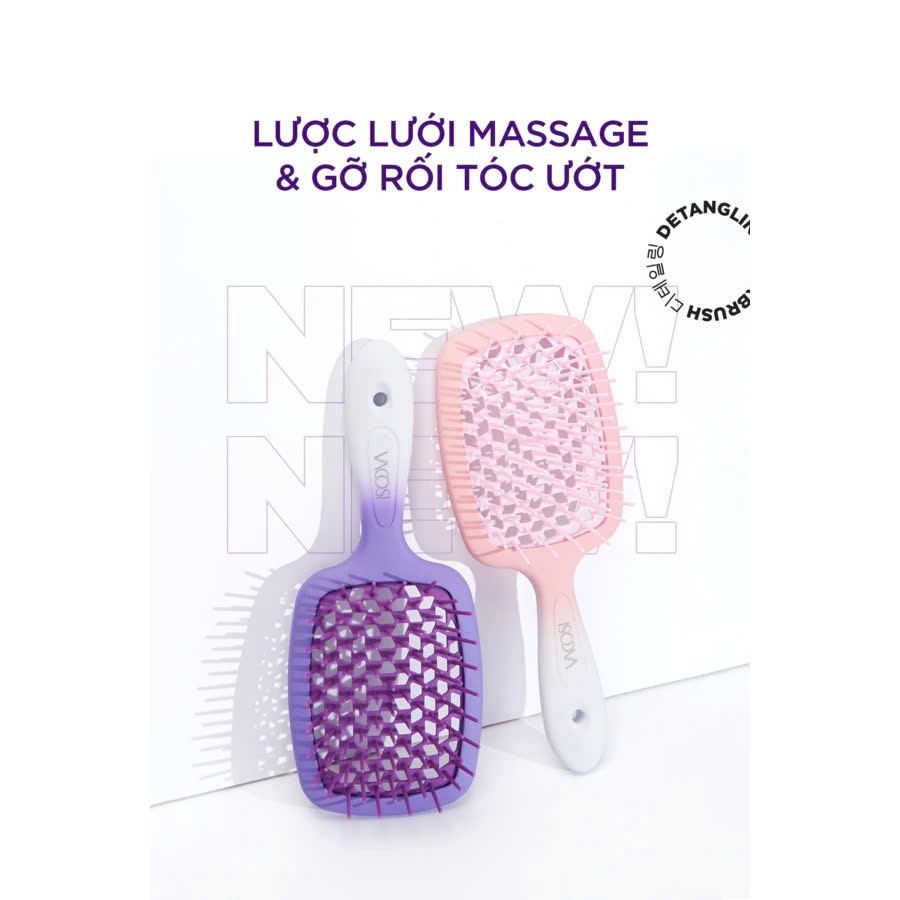 Lược Lưới Massage & Gỡ Rối Tóc Ướt VACOSI HOLLOW OUT PADDLE DETANGLER - C20