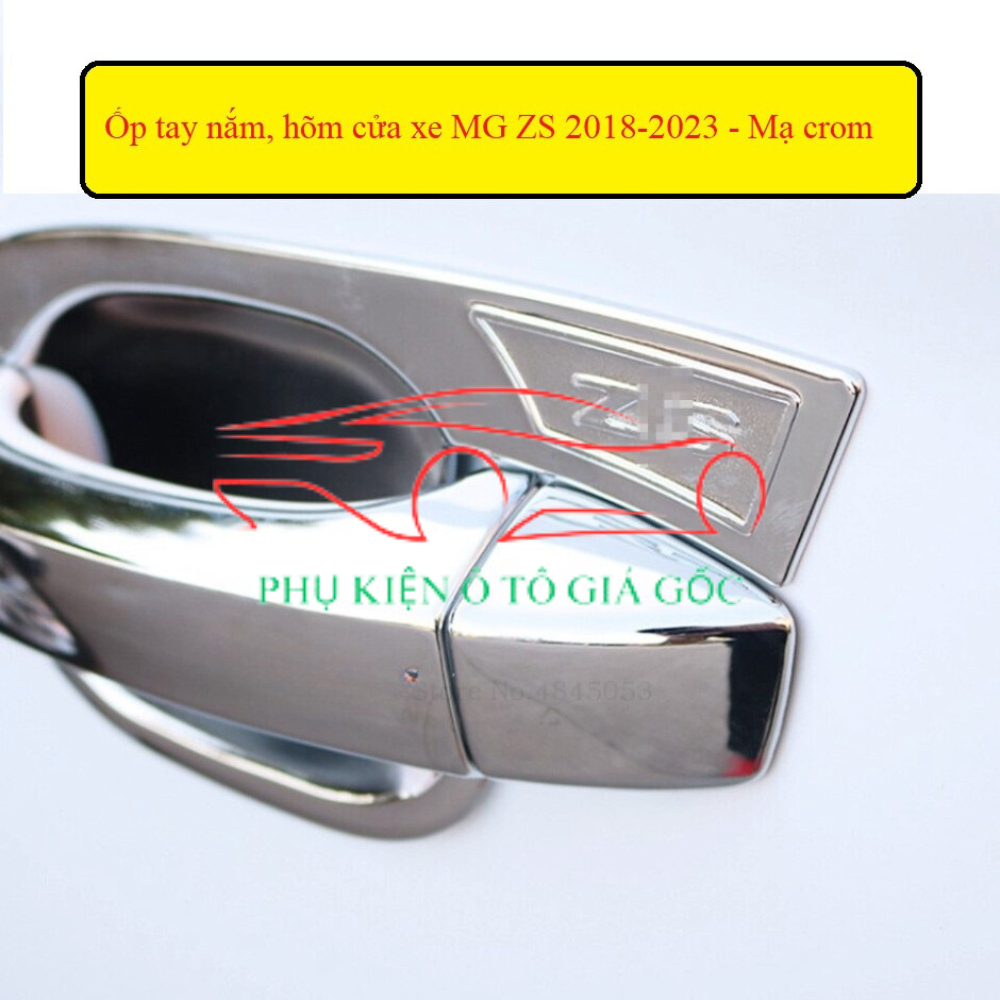 Ốp tay nắm, hóm cửa xe MG ZS đời 2018- HIỆN NAY - Mạ Crom sáng bóng