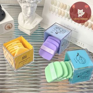 [XIXI] Hộp 6 Mút XIXI Trang Điểm Hình Vuông, Sticker Mèo XIXI Powder Puff (GJ-30)
