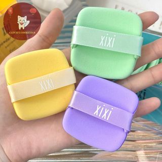 [XIXI] Hộp 6 Mút XIXI Trang Điểm Hình Vuông, Sticker Mèo XIXI Powder Puff (GJ-30)