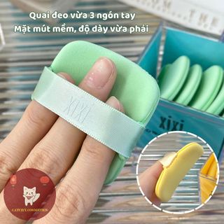 [XIXI] Hộp 6 Mút XIXI Trang Điểm Hình Vuông, Sticker Mèo XIXI Powder Puff (GJ-30)